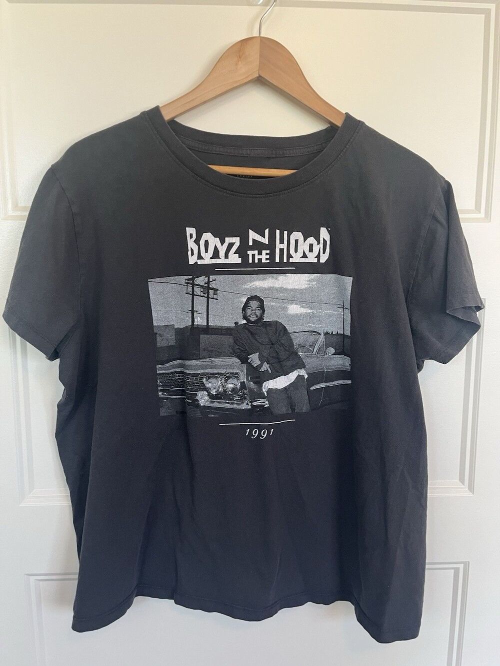 Boyz N The Hood T Shirt 2X Mens Gray Ice Cube Doughboy 1991 Movie Graphic Tee